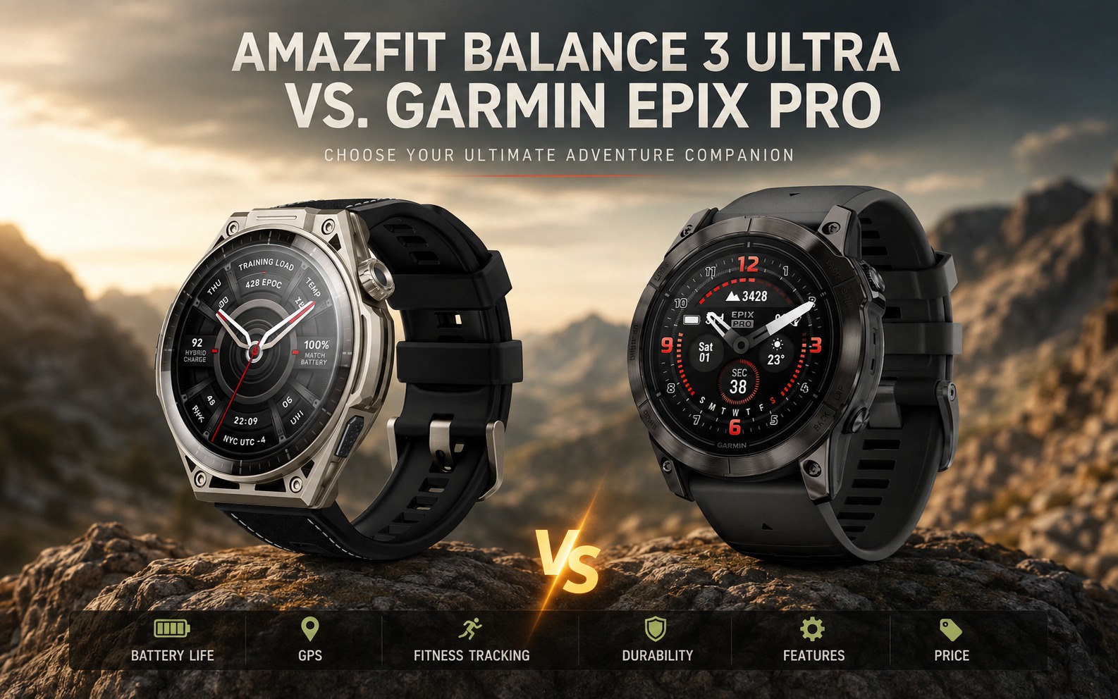 Amazfit Balance 3 Ultra vs. Garmin Epix Pro