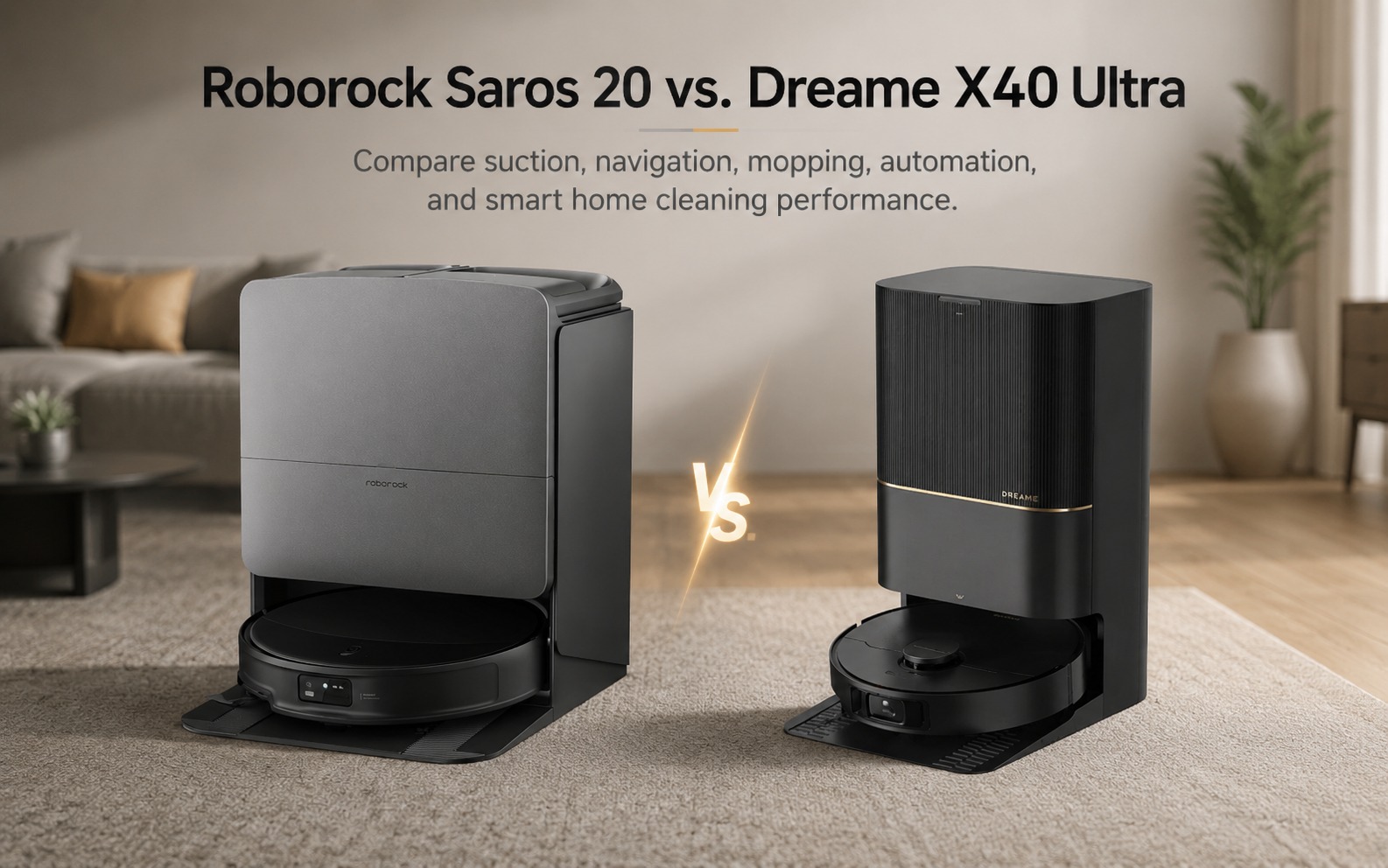 Roborock Saros 20 vs. Dreame X40 Ultra
