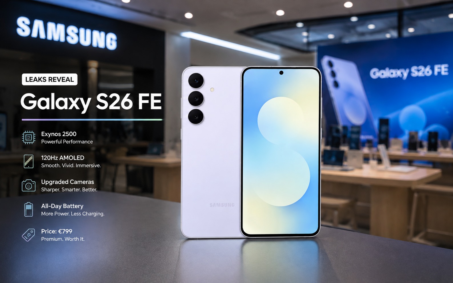 Samsung Galaxy S26 FE Leaks Reveal Design and Hardware Upgrades