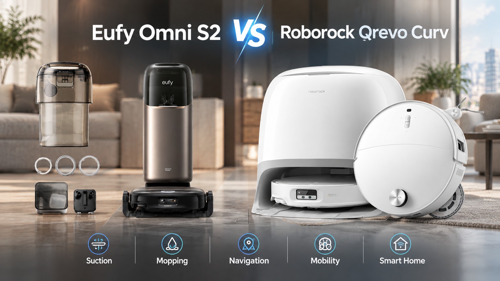 Eufy Omni S2 vs. Roborock Qrevo Curv